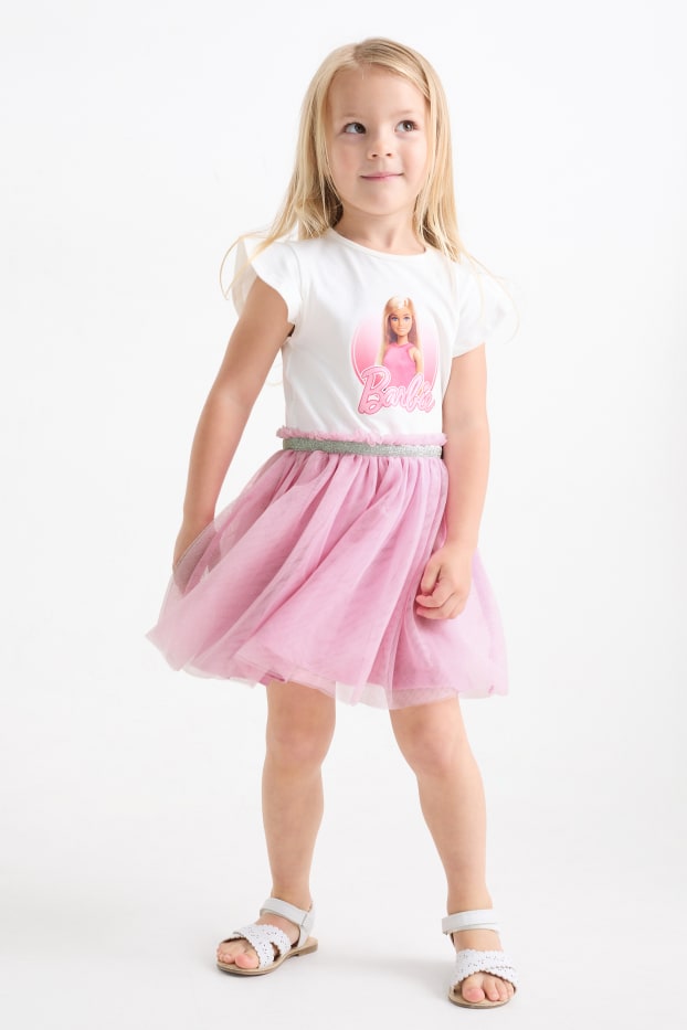 Enfants filles - Barbie - robe - blanc