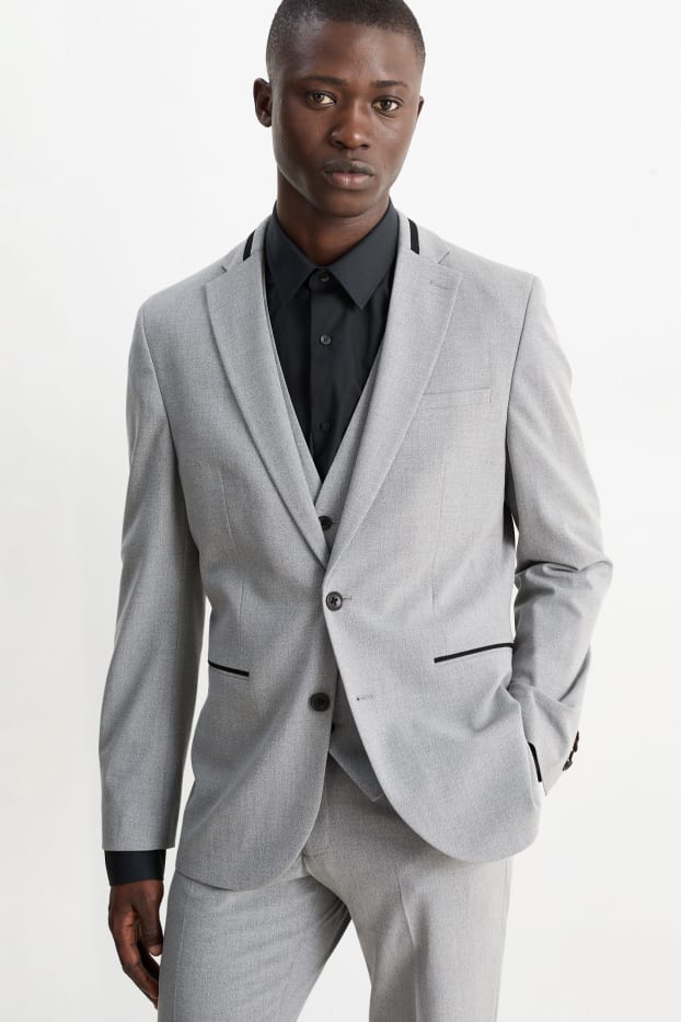 Hommes - Veste de costume - slim fit - Flex - LYCRA® - gris