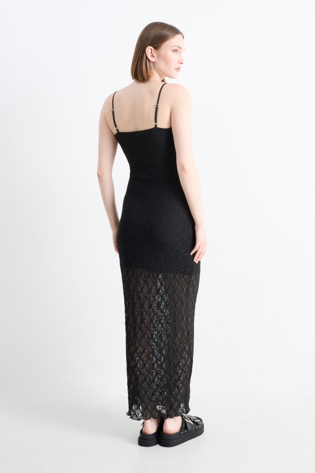 Donna - Vestito di pizzo - nero