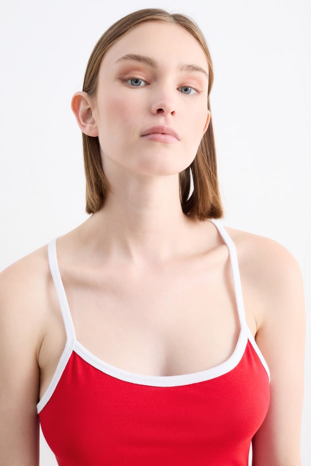 Damen - Figurbetontes Kleid - rot