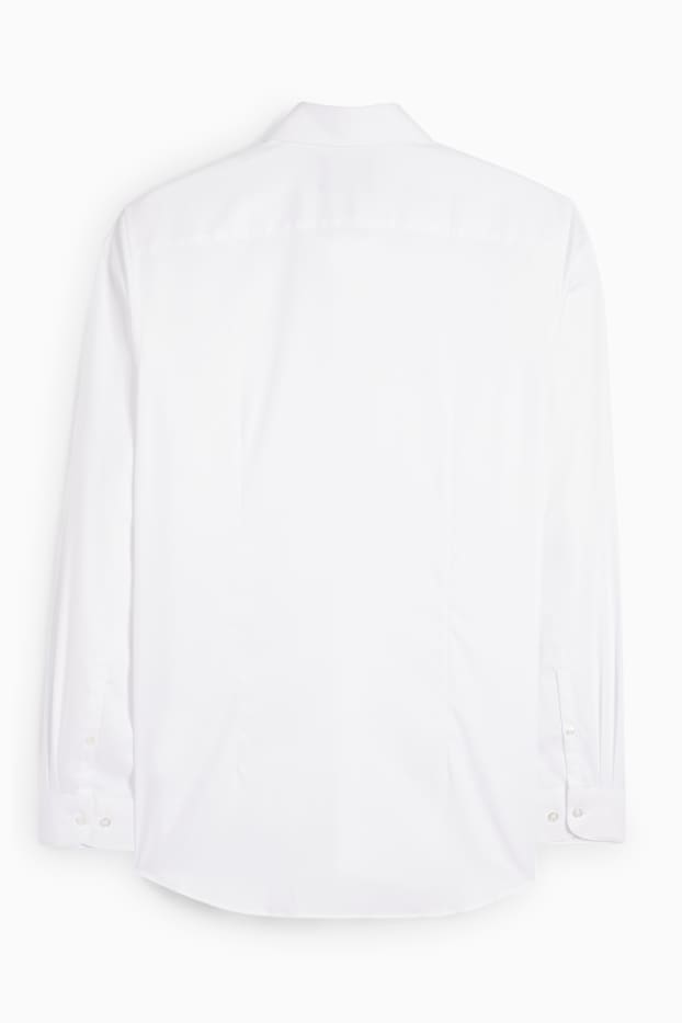 Heren - Business-overhemd - slim fit - kent - gemakkelijk te strijken - wit