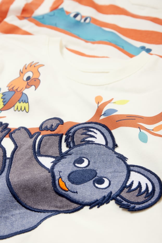 Children Boys - Multipack of 2 - koala and crocodile - short sleeve T-shirt - white