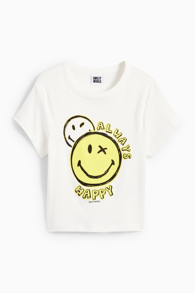 Dámské - Krátké tričko - SmileyWorld® - bílá