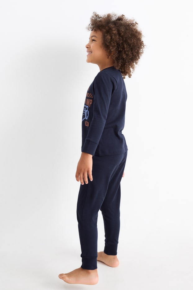 Kinder Jungen - Multipack 3er - Rennwagen - Pyjama - 6 teilig - dunkelblau