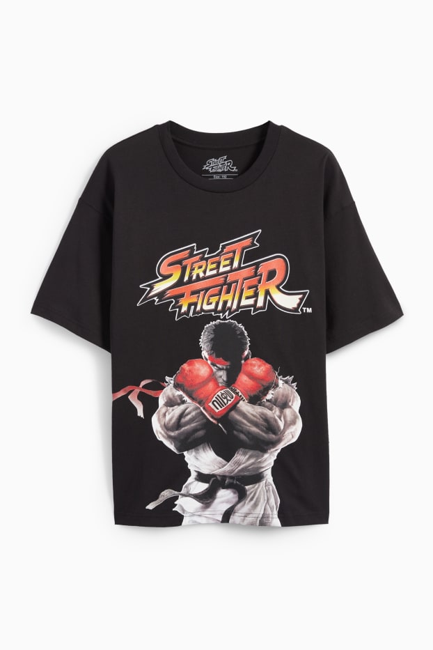 Kinderen: jongens - Street Fighter - T-shirt - zwart