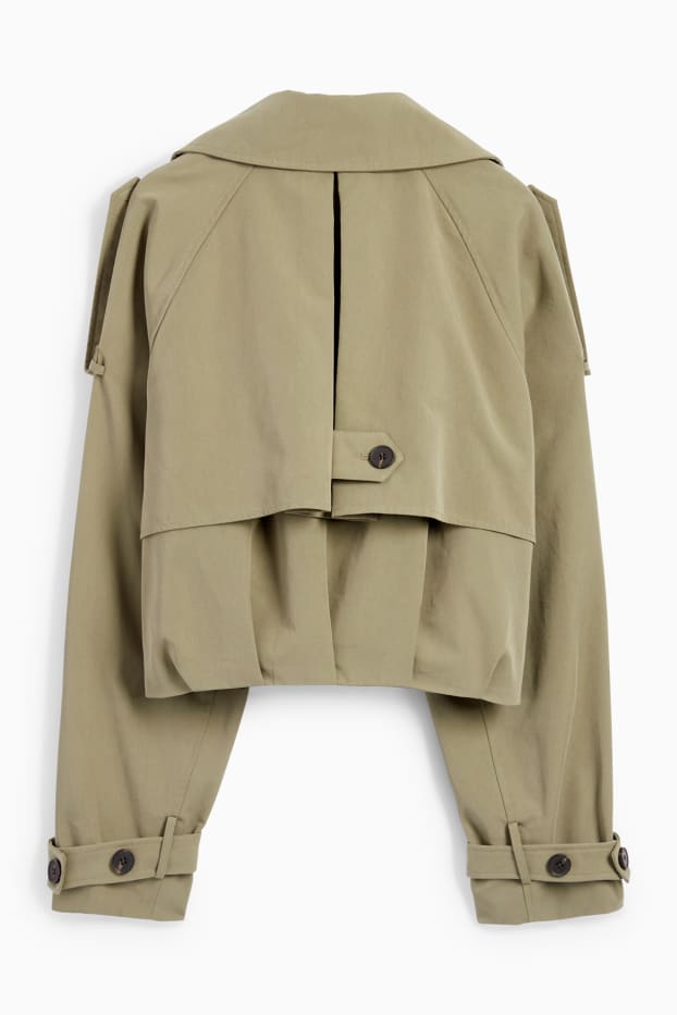 Dames - Korte trenchcoat - groen