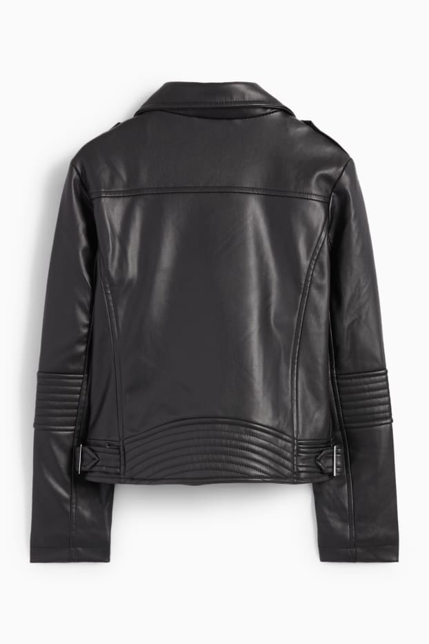 Bambine - Giacca stile motociclista - similpelle - nero
