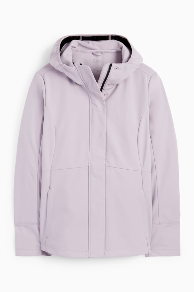 Dona - Jaqueta softshell amb caputxa - impermeable - 4 Way Stretch - violeta clar