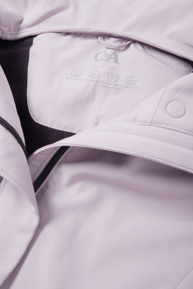 Dona - Jaqueta softshell amb caputxa - impermeable - 4 Way Stretch - violeta clar