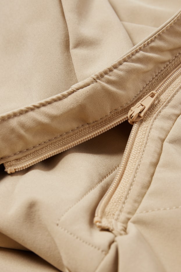 Dames - Softshellmantel met capuchon - waterafstotend - 4 Way Stretch - beige