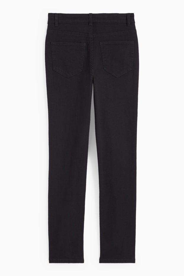 Dona - Pantalons de tela - high waist - slim fit - negre