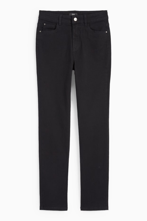 Dona - Pantalons de tela - high waist - slim fit - negre
