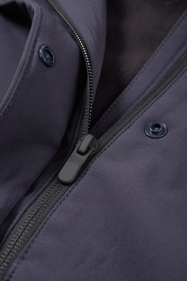 Femmes - Veste à coquille souple avec capuche - finition déperlante - 4 Way Stretch - noir