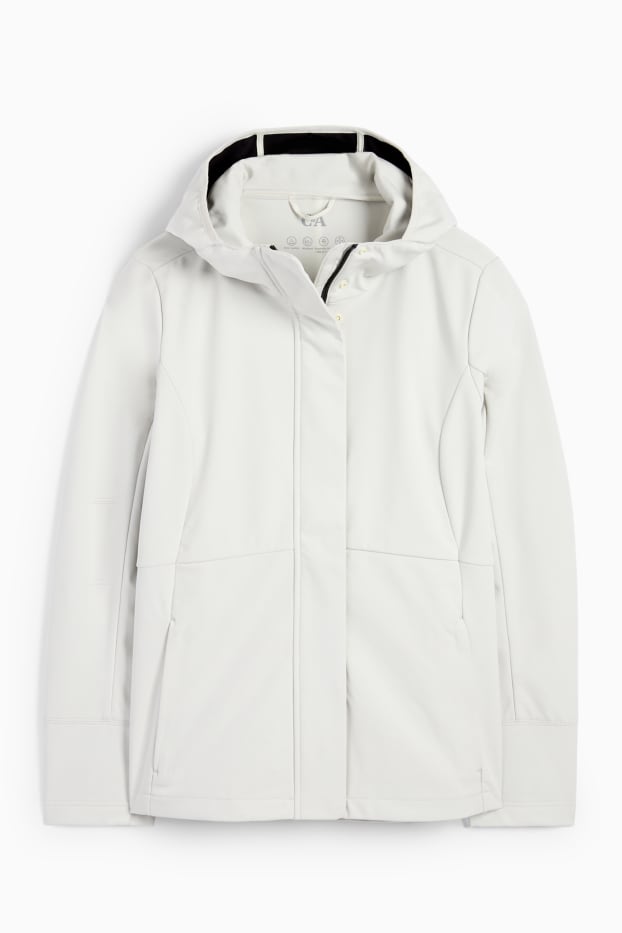 Femei - Geacă softshell cu glugă - rezistentă la apă - 4 Way Stretch - bej deschis