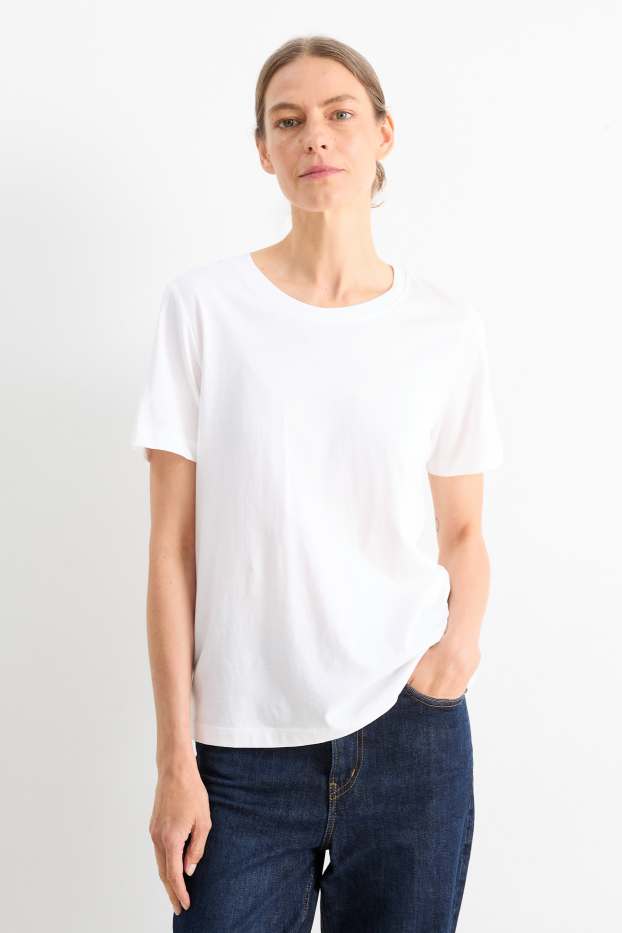 Dames - Set van 2 - T-shirt - wit