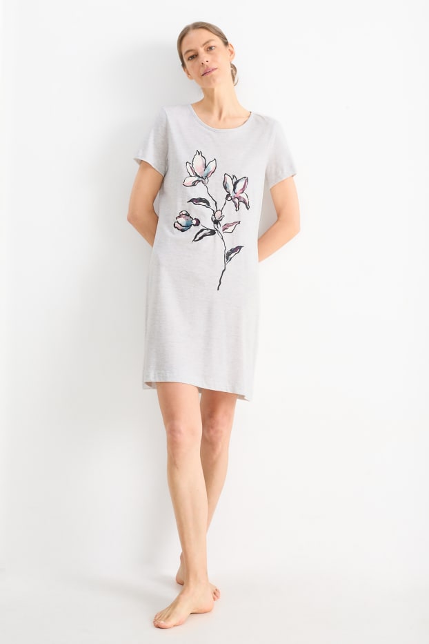 Femmes - Chemise de nuit - gris clair chiné