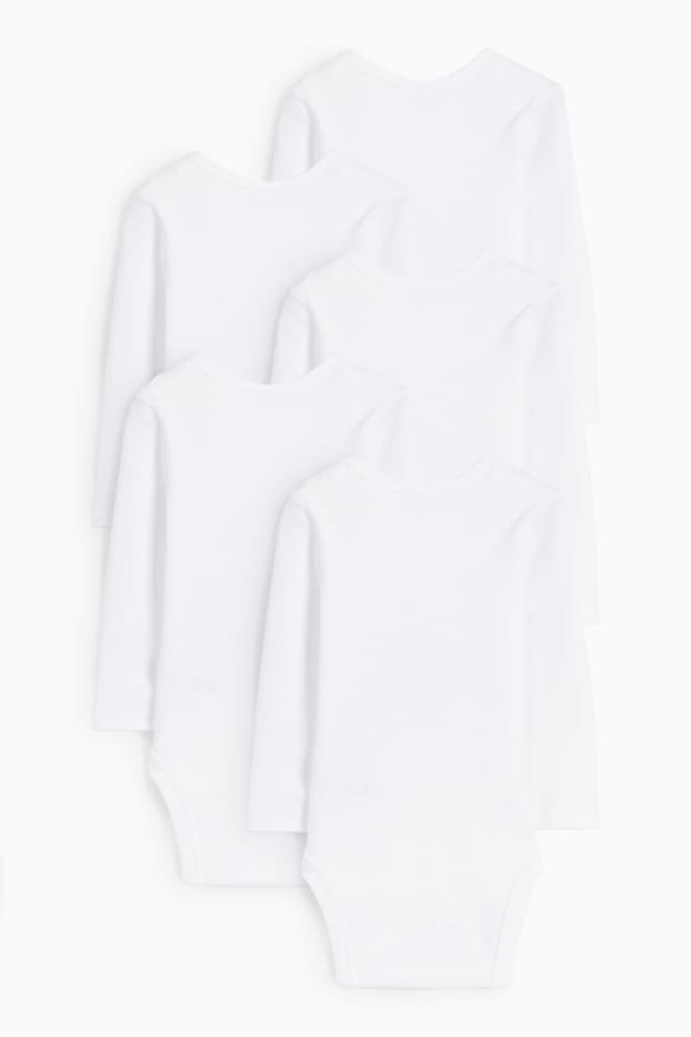 Unisexe - Lot de 5 - bodys bébé - blanc
