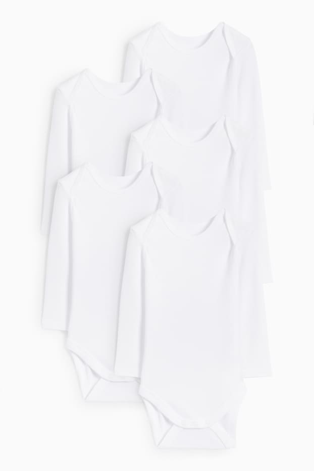 Unisexe - Lot de 5 - bodys bébé - blanc