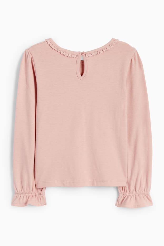 Bambine - Fiori - maglia a maniche lunghe - fucsia
