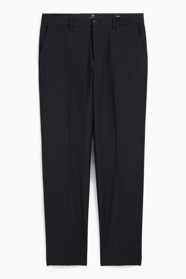 Home - Pantalons combinables - regular fit - Flex - mescla de llana - negre
