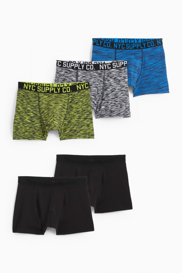 Kinderen: jongens - Set van 5 - boxershorts - zwart
