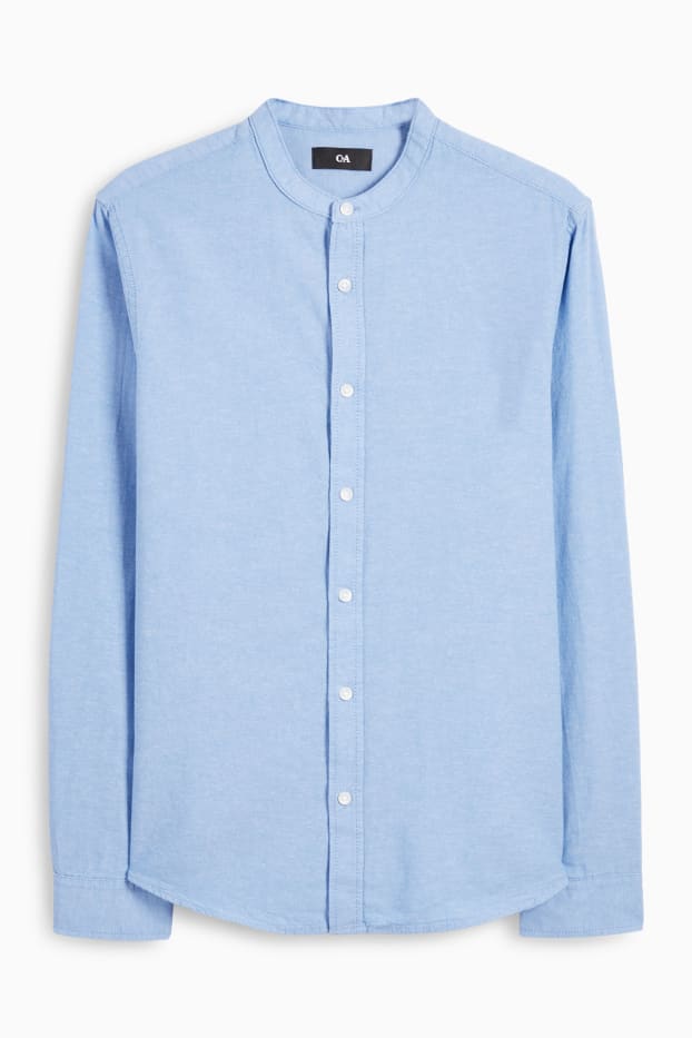 Herren - Hemd - Regular Fit - Stehkragen - hellblau