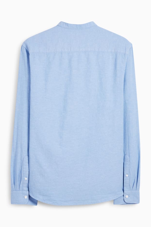 Herren - Hemd - Regular Fit - Stehkragen - hellblau