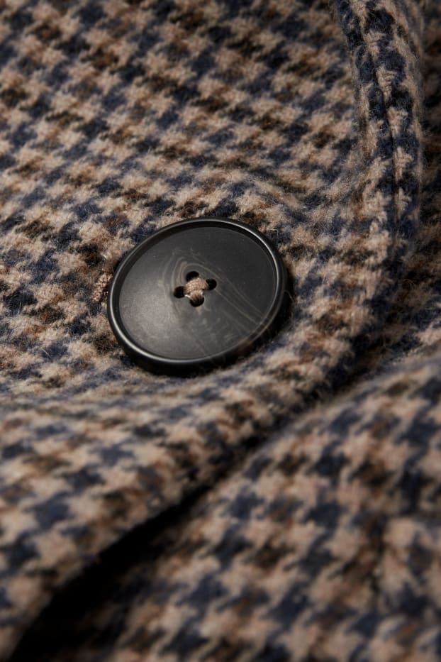 Femmes - Manteau - à carreaux - marron