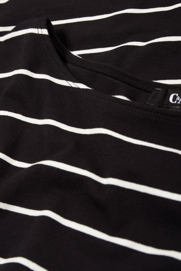 Donna - Maglia a maniche lunghe - a righe - nero