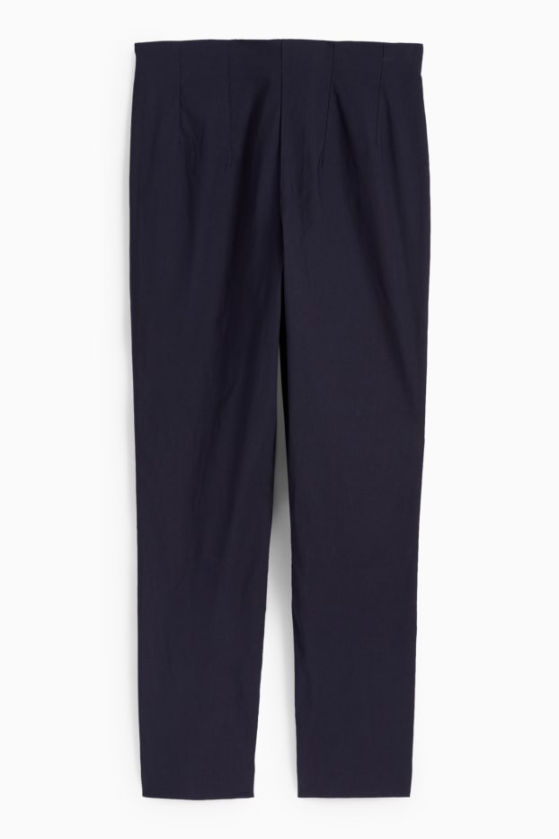 Dames - Pantalon - high waist - slim fit - donkerblauw