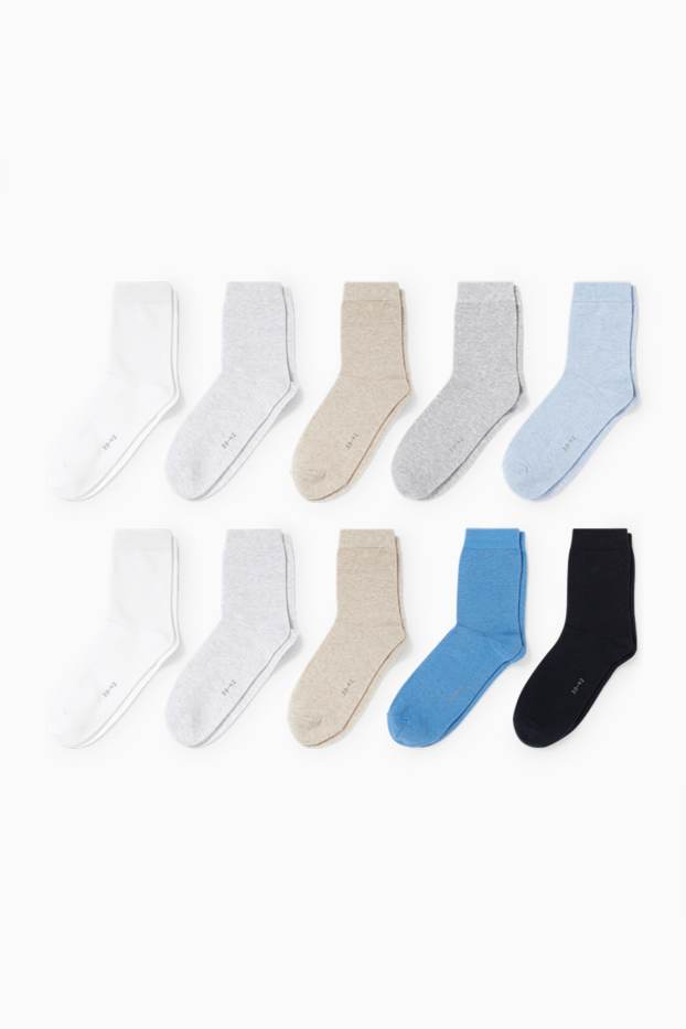 Femmes - Lot de 10 paires - chaussettes - bleu clair