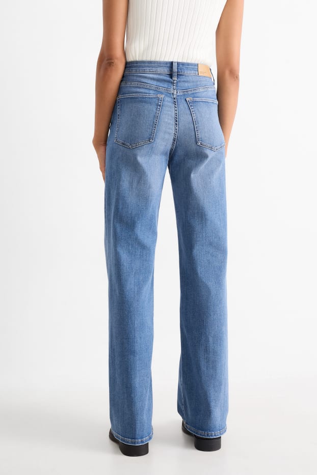 Dames - Wide leg jeans - high waist - jeanslichtblauw