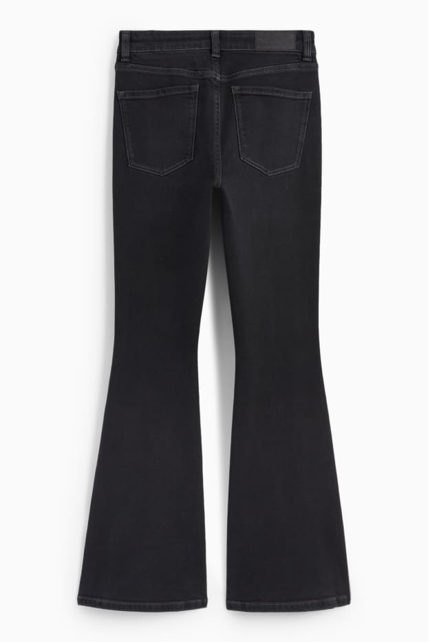 Women - Flared jeans - mid-rise waist - LYCRA® - denim-dark gray