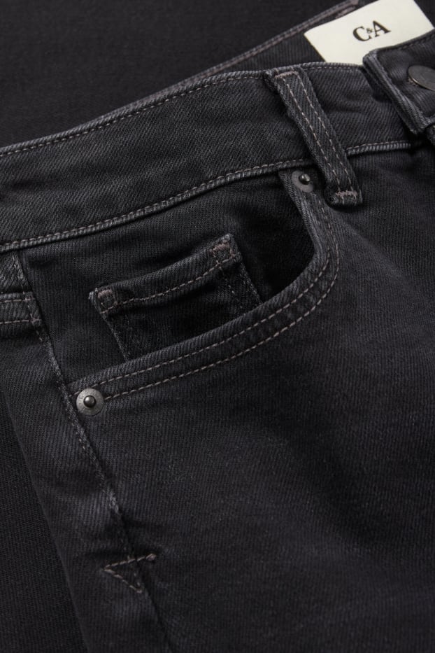 Women - Flared jeans - mid-rise waist - LYCRA® - denim-dark gray