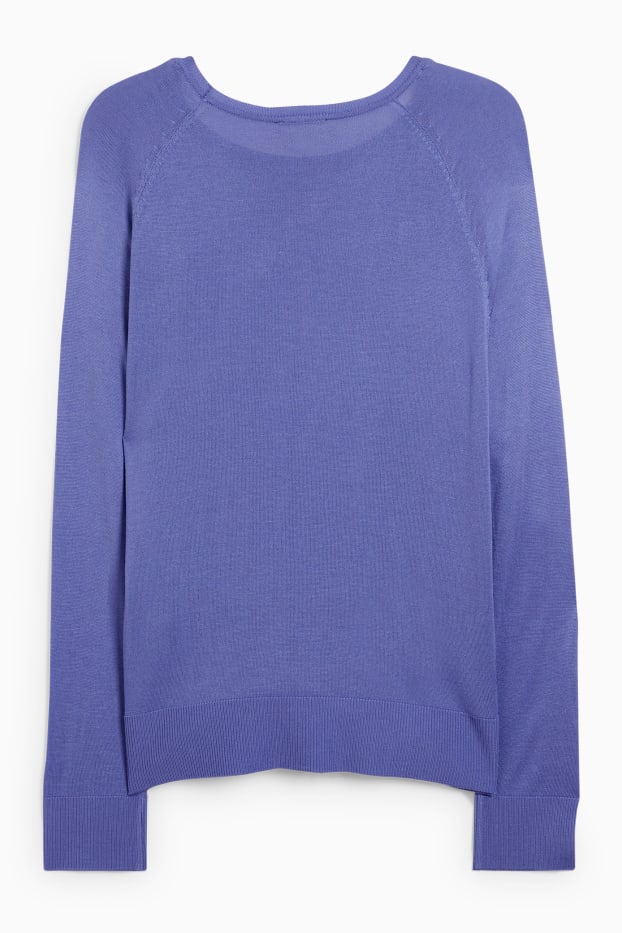 Femmes - Pull en maille fine basique - violet