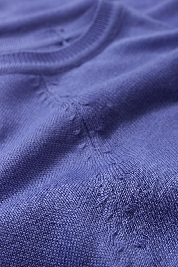 Femmes - Pull en maille fine basique - violet