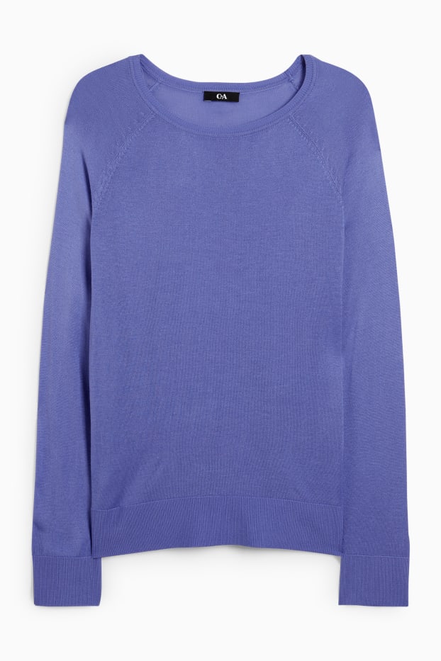 Femmes - Pull en maille fine basique - violet