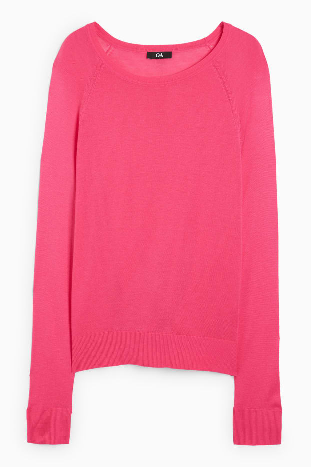 Femmes - Pull en maille fine basique - rose