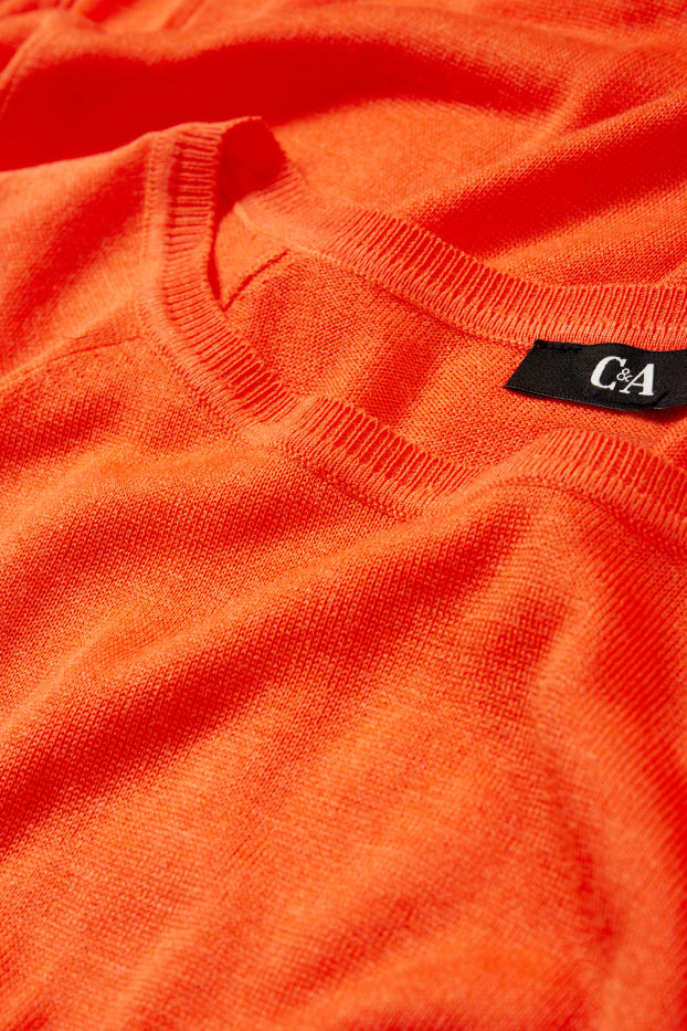 Mujer - Jersey básico de punto fino - naranja