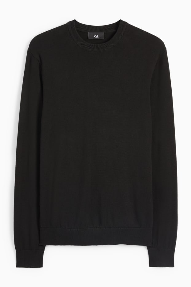 Herren - Feinstrick-Pullover - schwarz