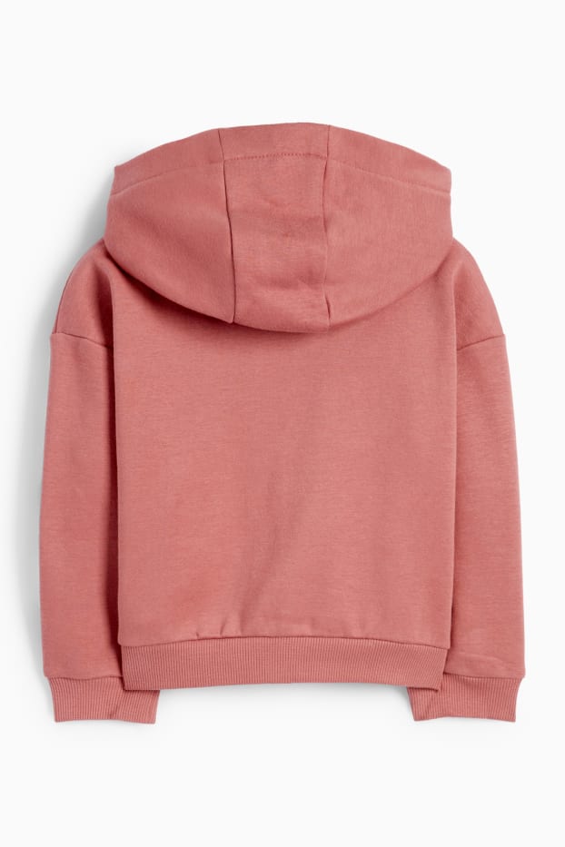 Kinder Mädchen - Herz - Sweatjacke mit Kapuze - dunkelrosa