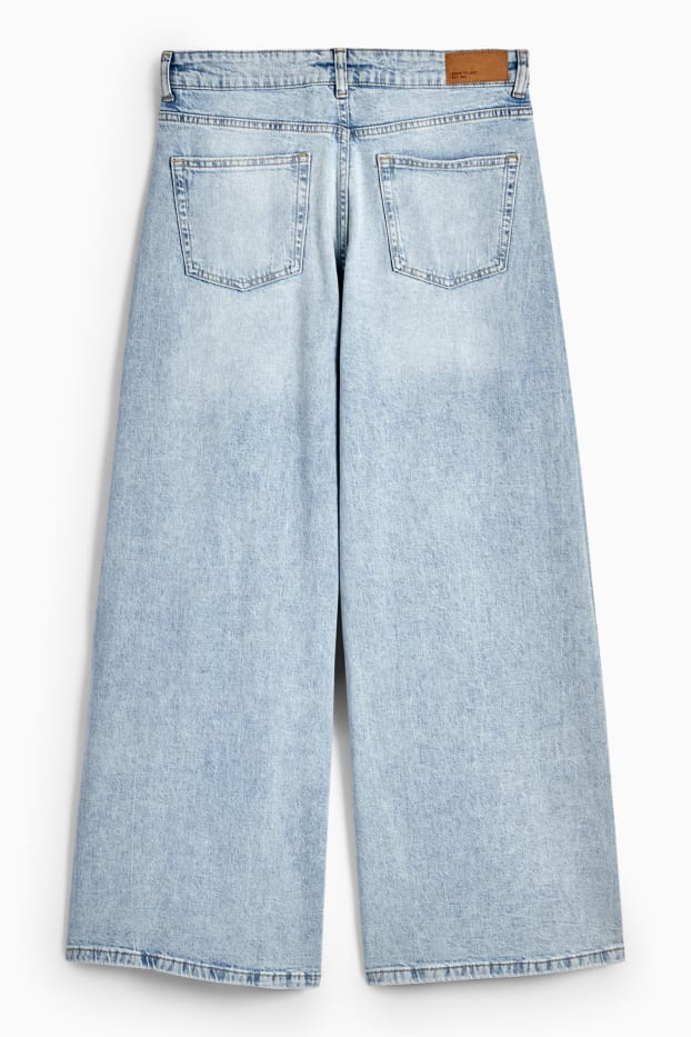 Damen - Wide Leg Jeans - Low Waist - helljeansblau