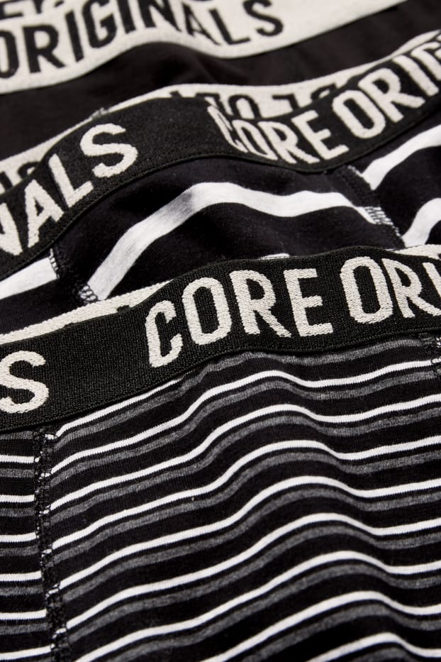 Kinderen: jongens - Set van 5 - boxershorts - gestreept - zwart