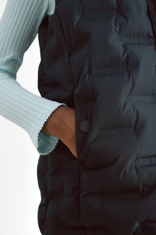 Enfants filles - Gilet sans manches à capuche - déperlante - noir