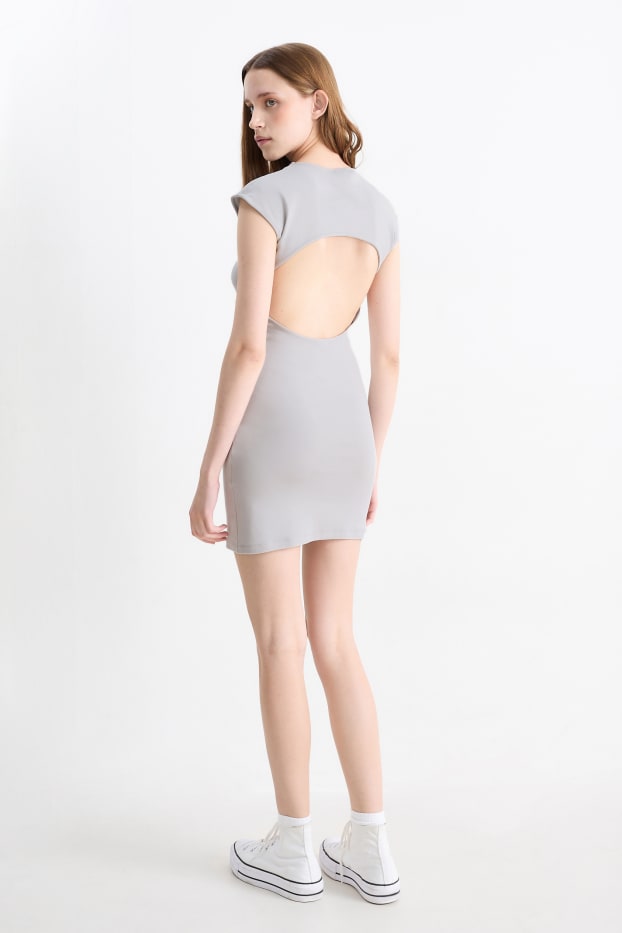 Dona - Vestit ajustat amb obertura - gris clar