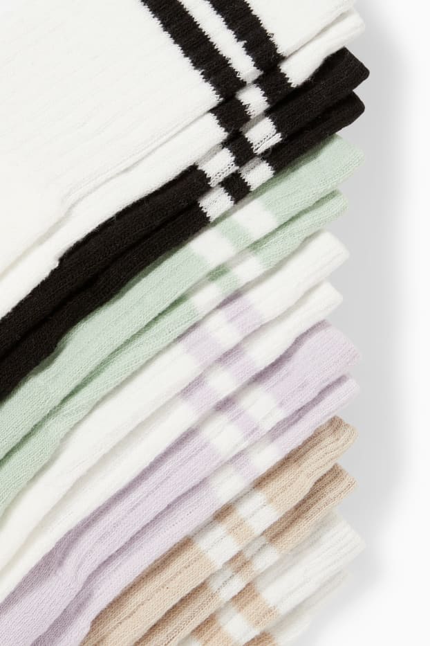 Kinderen: meisjes - Set van 7 paar - tennissokken - lichtgroen