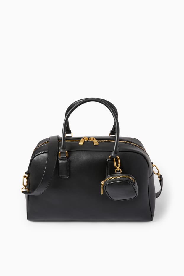 Mujer - Bolso bandolera con correa extraíble - polipiel - negro