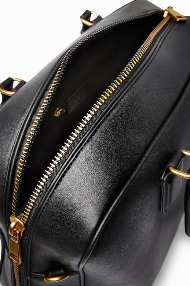 Mujer - Bolso bandolera con correa extraíble - polipiel - negro