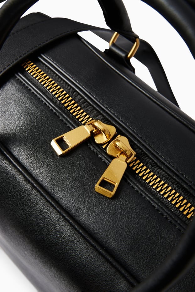 Mujer - Bolso bandolera con correa extraíble - polipiel - negro