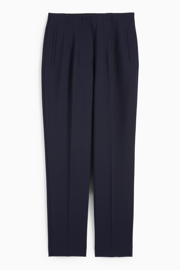 Kobiety - Spodnie materiałowe - wysoki stan - tapered fit - ciemnoniebieski